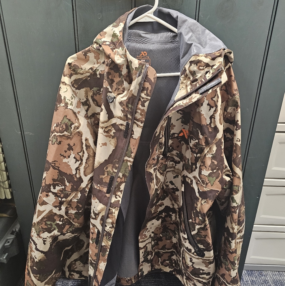 First Lite 2XL Seak Stormtight Rain Jacket, fusion camo